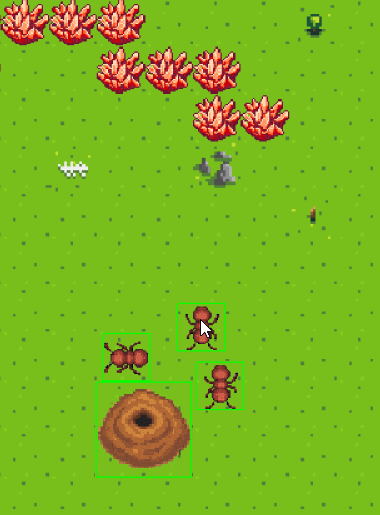 ants moving vertical and getting stuck